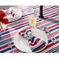 thumbnail image 2 of Contemporary Home Living Red and Blue Patriotic Striped Round Tablecloth with Zipper 60”, 2 of 8