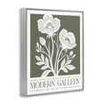 thumbnail image 3 of Stupell Industries Olive Green Floral Gallery Floral Painting Gray Framed Art Print Wall Art, 11 x 14, 3 of 8