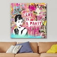thumbnail image 4 of IDEA4WALL Canvas Print Wall Art Audrey Hepburn Banksy Spray Paint Portrait Graffiti & Street Art Abstract Illustrations Modern Art Decorative Bohemian Multicolor for Rooms - 12"x12", 4 of 5