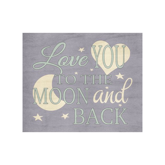 JennyGems Nursery Wall Decor, Love You To the Moon and Back, Children Bedroom Nursery Decor Wood Sign, Moon and Stars Baby Room Decor, Nursery Decorations, Baby Wall Decor