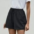 thumbnail image 4 of Ashirexll Women Casual Shorts Drawstring Comfy Elastic Waist Shorts Summer Pull On Short with Pockets Black S, 4 of 8