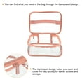 thumbnail image 3 of Uxcell 8.3"x5.9"x3.5" Clear Toiletry Makeup Cosmetic Bag with Zipper Handle, Pink, 3 of 5