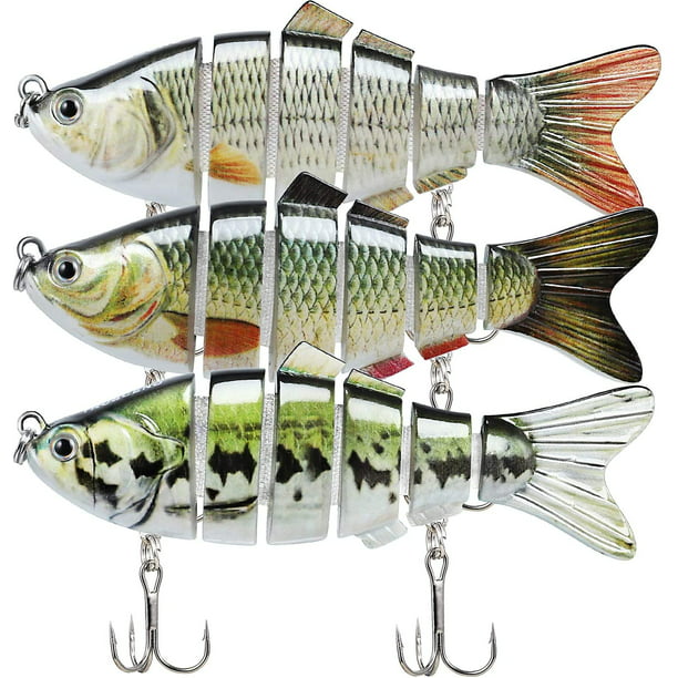 TRUSCEND Fishing Lures for Bass Trout Segmented Multi Jointed 