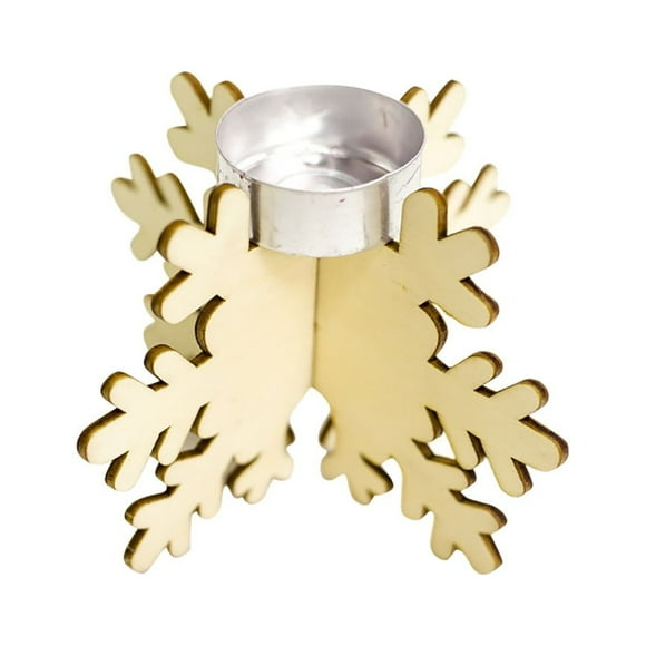 Rbaofujie Car Stickers for Women Candle Snowflake Shape Wooden Romantic Candlestick for Wedding Vintage Christmas Decor