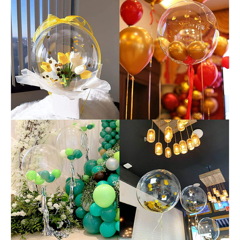 Bobo Balloons 50 Packs, 20 inch Transparent Bubble Clear Balloons for LED Light Up Balloons, Big Bobo Balloons Gifts for Christmas,Wedding,Birthday