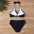 thumbnail image 3 of Youyipin Womens Swimsuits 2 Piece High Waisted Bikini Sets Tummy Control Swimsuist 2025 Bathing Suits Color Block Halter Swim Suits, 3 of 4