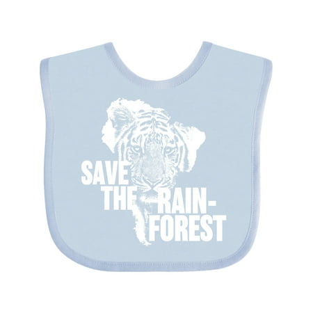 

Inktastic Save the Rainforest Tiger with South America Silhouette Gift Baby Boy or Baby Girl Bib