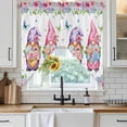 thumbnail image 6 of Spring Gnomes Swag Valances for Windows 2 Pack, Kitchen Window Curtains 36 Inch Length, Botanical Rose Flower Leaves Butterfly Privacy Swag Curtains for Living Room/Bathroom with Rod Pocket 36"x36", 6 of 8
