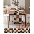 thumbnail image 6 of Table Runner 90 Inch Long - Rustic Cow Animal FurDecorative Table Scarf,Farmhouse Leather Brown WhiteDining Table Runners for Wedding Party Kitchen Dining Tables, 6 of 7
