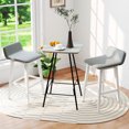 thumbnail image 2 of Gymax 29'' Upholstered Barstools w/ Low Back Footrest & Wood Legs for Kitchen Island, 2 of 8