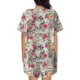 thumbnail image 6 of Daiia Roses Mixed Zebra Pattern Womens Pajama Sets Short Sleeve Pajamas for Women Sets Soft Lounge Sets Casual Round Neck Sleepwear PJS-3X-Large, 6 of 7