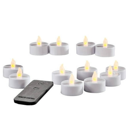 Tea Lights With Remote Control Set Of 12 Yellow