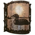 thumbnail image 2 of Meyda 205682 9 in. Loon Left Wall Sconce - Chocolate, Black & Silver Mica, 2 of 5