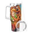 thumbnail image 2 of Lsque Scooby-Doo Pattern 40 OZ Ice Bully Cup with Handle and Straw, Double Wall Stainless Steel Tumbler Travel Coffee Cup with Lid for Christmas Present, 2 of 8