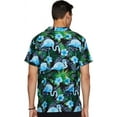 thumbnail image 2 of Stylore Hawaiian Shirt for Men Relaxed-Fit Funky Flamingo Black Blue 5XL, 2 of 5