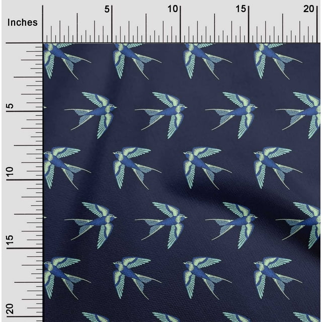 oneOone Polyester Lycra Fabric Swallow Bird Embroidery Print Fabric By Yard 56 Inch Wide