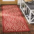 thumbnail image 2 of Safavieh Courtyard Lavern Geometric Indoor/Outdoor Runner Rug, Red/Bone, 2'3" x 6'7", 2 of 8