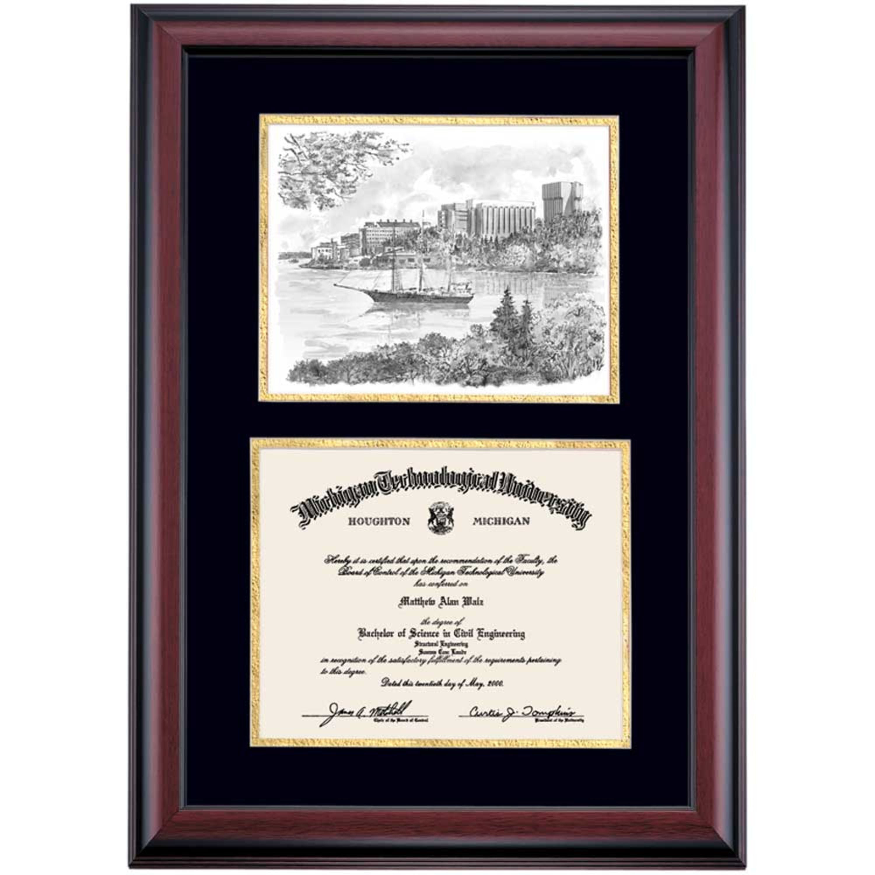 OCM Diploma Frame for Johns Hopkins University JHU, Black/Gold Mat with  Gilman Hall Pen & Ink, 30" x 22" - Walmart.com