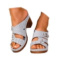 thumbnail image 2 of MKLEKYY Sandalias para Mujer Sandalias Cómodas Con Tacón para Uso Diario, Informales, para Caminar En La Playa, Transpirables, Ligeras, Con Punta Abierta, 2 of 4