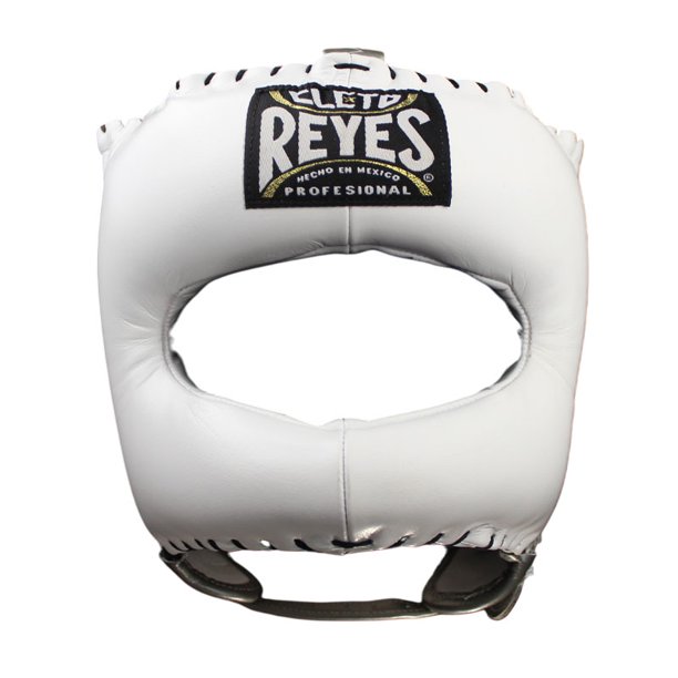 Protector de cabeza, Edición Gold & Silver, Cleto Reyes con barra "V", en piel color blanco/plateado