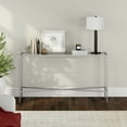 thumbnail image 6 of Henn&Hart 55" Powder Coated Silver Metal/Glass Console Table, 6 of 8