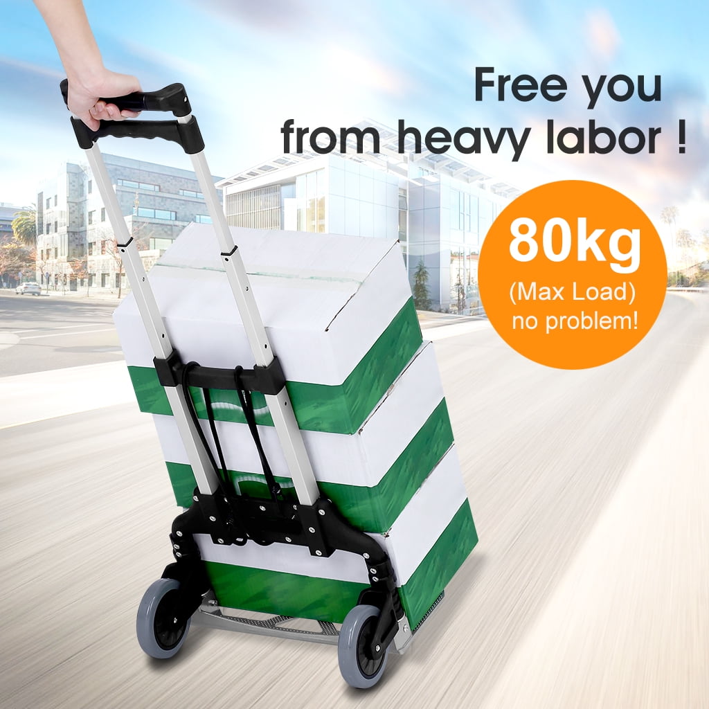 Folding Hand Truck, MultiPurpose Adjustable Aluminum Folding 2Wheel Sack Truck