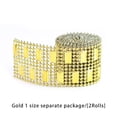thumbnail image 2 of Matsuzay 2 rollos de adorno de cinta de diamantes de imitación, pegatina de cristal de autoensamblaje, accesorios para fiestas de celebración, Artesanía Dorado 91.44 cm, 2 of 6