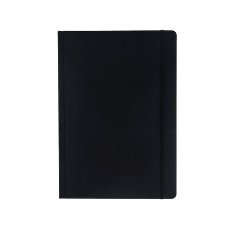 Fabriano Ecoqua Plus Fabric-Bound Notebook, 8.3" x 11.7", A4, Lined, Black