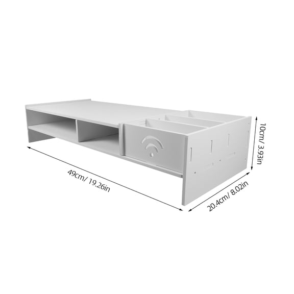 Hemoton Multi-Purpose Monitor Stand Riser with Drawer, Laptop Desk Organizer Shelf for Home Office, Printer, Keyboard Storage
