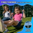 thumbnail image 3 of Sportspower Triple Swing & Saucer Outdoor Playset, 3 Sling Swings, Saucer Swing, 5 ft Slide, Anchor Kit, Ages 3–8, 7.55 x 17.06 x 6.07 FT, 3 of 9