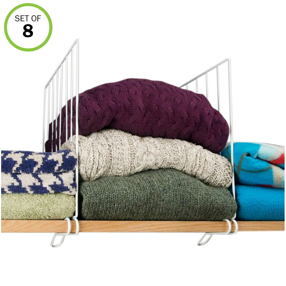 Evelots Closet Wood Shelf DividerNew & ImprovedSeparatorEasy Clip