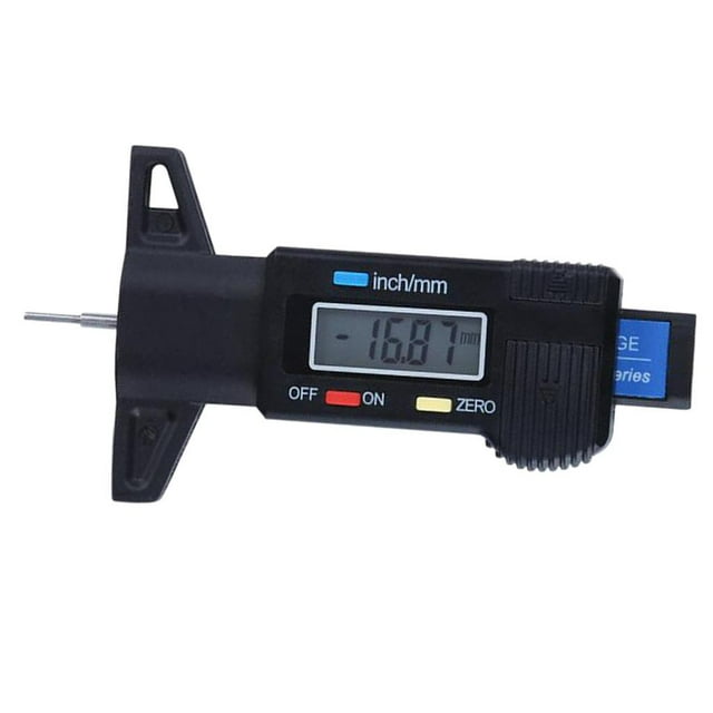 Medidor de profundidad de la del neumático de la rueda del coche de 0-25mm herramientas de medición del medidor Digital negro Cola Medidor de profundidad de la banda de rodadura