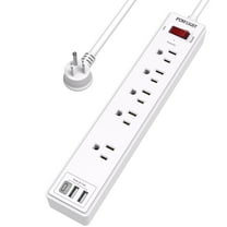 8-in-1 Power Strip with USB C Fast Charging, 5 Widely Spaced Outlets, 6ft Heavy-Duty Cord(1680J), Surge Protector for Home Office, ETL Certified
