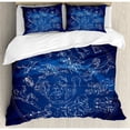 thumbnail image 3 of Constellation Twin Size Duvet Cover Set, Antique Sky Map with Hand Drawn Mythological Figures History Galaxy, Decorative 2 Piece Bedding Set with 1 Pillow Sham, Blue Dark Blue Beige, by Ambesonne, 3 of 3