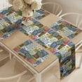 thumbnail image 2 of Ambesonne Retro Table Runner & Placemats, Vintage Travel Plate, Placemat 4 pcs + Runner 16"x90", Green Blue Yellow, 2 of 2