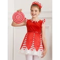 thumbnail image 5 of Aislor Girls Christmas Elf Santa Helper Dress Outfit Dance Party Performance Red 14, 5 of 7