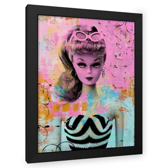 Stephen Chambers 19x24 Black Modern Wood Framed Wall Art Titled - Barbie Two
