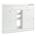 thumbnail image 5 of 2 Drawers Shoe Cabinet with Top Baffle Particle Board, White/128*25*107cm, 5 of 14