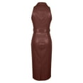 thumbnail image 3 of RXMEKW Robe Moulante Ajustée pour Femmes Col en V Sans Manches Mi-Mollet Décontractée Unie Polyester, 3 of 5