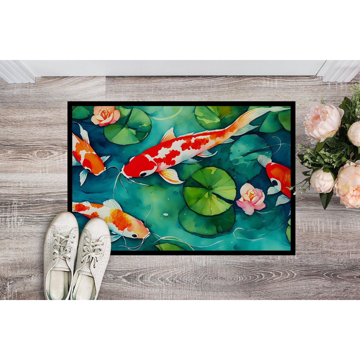 Carolines Treasures DAC2801MAT 0.15 x 18 x 27 in. Koi Fish Doormat