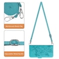 thumbnail image 4 of Wallet Case for iPhone 16, Wrist Strap & Shoulder Strap PU Leather Case, Pattern Kickstand Magnetic Clasp Folio Flip Cover for iPhone 16 Flip Case with Card Holder - Blue, 4 of 9
