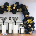 thumbnail image 2 of PMU Metallic Black Star-Burst Balloon Weights Centerpiece | Graduation Table Decor for Party Event, Halloween and Birthdays| Party Decorations Supplies |15in / 7.34cm (3/Pkg) Pkg/1, 2 of 9