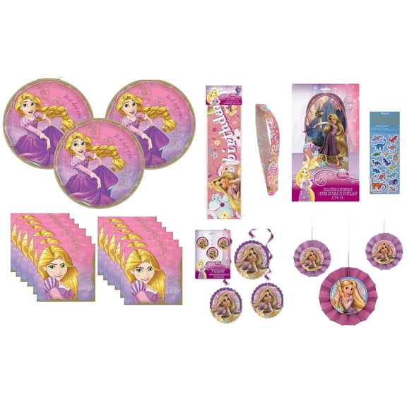 Unique Child Disney Tangled Princess Birthday Party Supplies Decoration, Multicolor