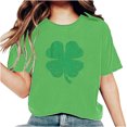 thumbnail image 2 of jovatis Shorts Athlétiques pour Femmes T-Shirt Décontracté pour Femmes à Col Rond Imprimé de la Saint-Patrick à Manches Courtes Haut Décontracté Ample à Manches Courtes Haut à Col Rond, 2 of 7
