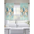 thumbnail image 5 of Beach Coastal Teal Sheer Curtains 54 Inch Length 2 Panels Set Window Treatments, Nautical Shell Starfish Coral Summer Rod Pocket Semi Curtains for Living Room/Bedroom/Kitchen Décor, 104"W x 54"L, 5 of 7