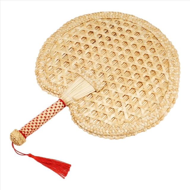 Tejidas a Mano Ventilador de Paja Tejida Natural Verano Antiguo Tejido una Ecológico Redondo