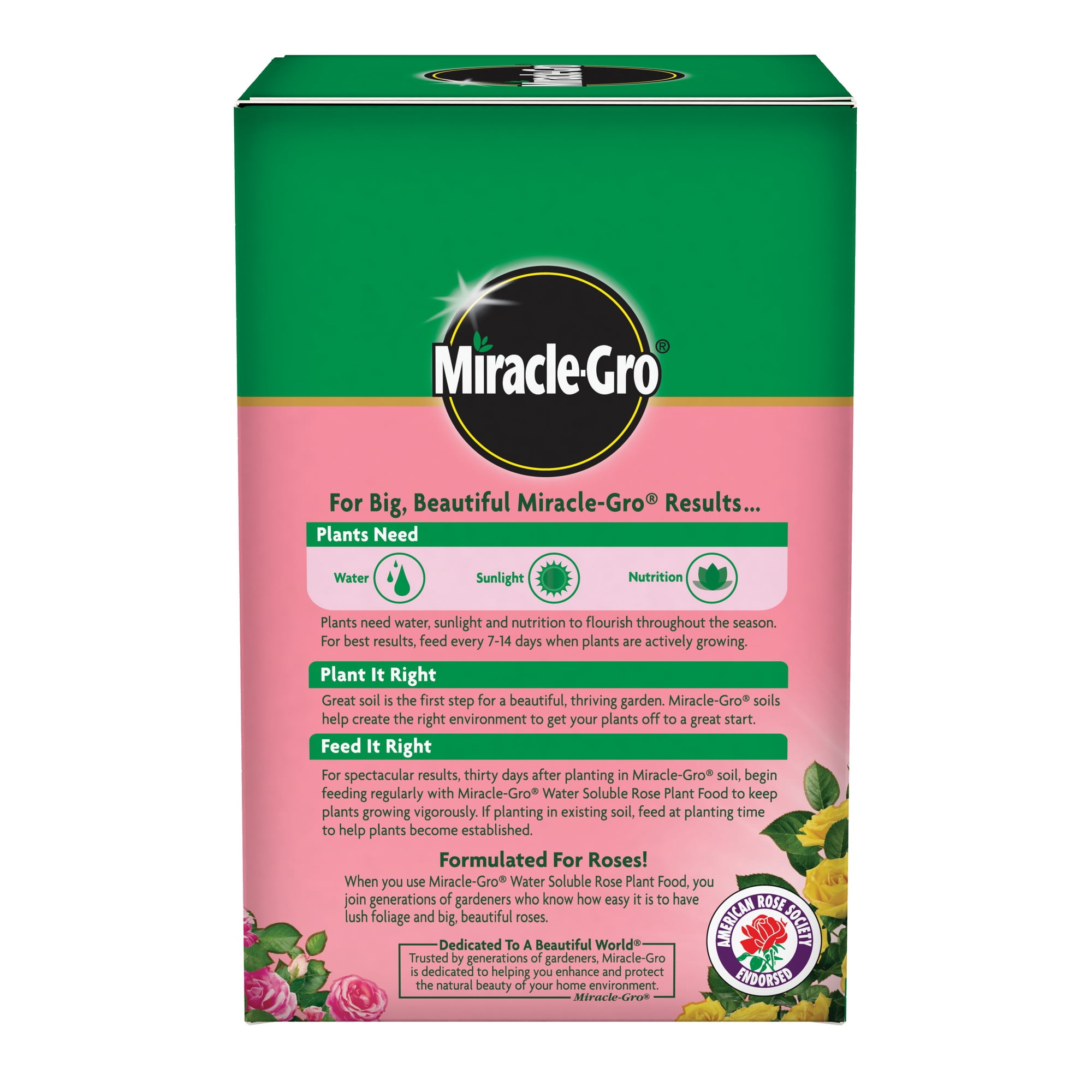 Miracle-Gro Water Soluble Rose Plant Food, 1.5 lbs., 2-Pack, Feeds Instantly