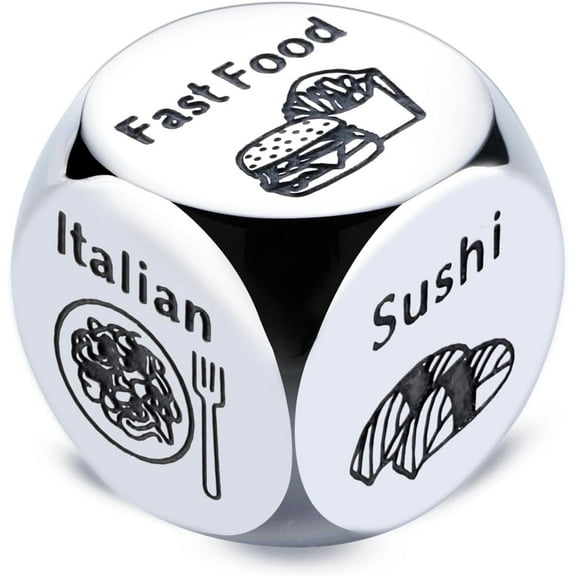 2 Pcs Anniversary Date Night Gifts for Couples Food Decision Dice Decider Valentines Day Gifts for Him Her Christmas Birthday Gifts for Husband Wife Boyfriend Girlfriend Funny Gifts for Women Men