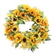thumbnail image 3 of de flores artificiales de 16 '' con girasol amarillo y calabazas con hoja para puertas de , interiores o exteriores, decoración de Macarena Guirnalda de guirnalda de pared de puerta delantera, 3 of 7