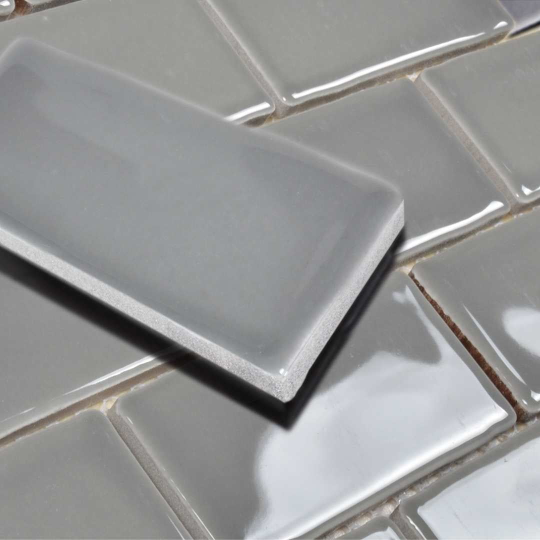 The Tile Life Metro Moon Glossy Porcelain Subway Mosaic Wall Tile, 12 x 12 in, 10-Piece